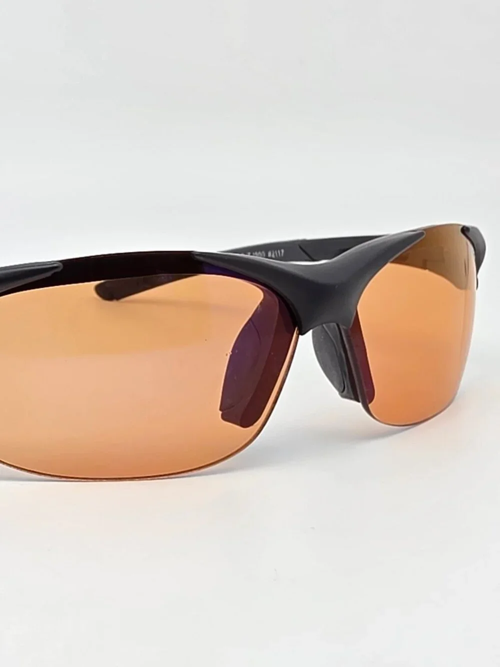 Tifosi Wisp Matte Black Frame Purple Mirror Brown Lens Sunglasses w Retainer